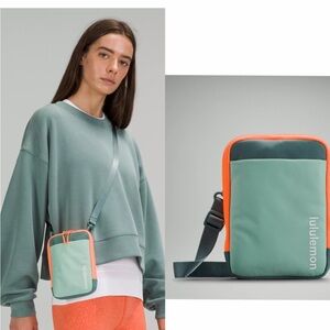 Lululemon easy access crossbody orange green bag travel casual bag